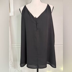 VERSONA Black V-Neck Spaghetti Strap Camisole Tank Top